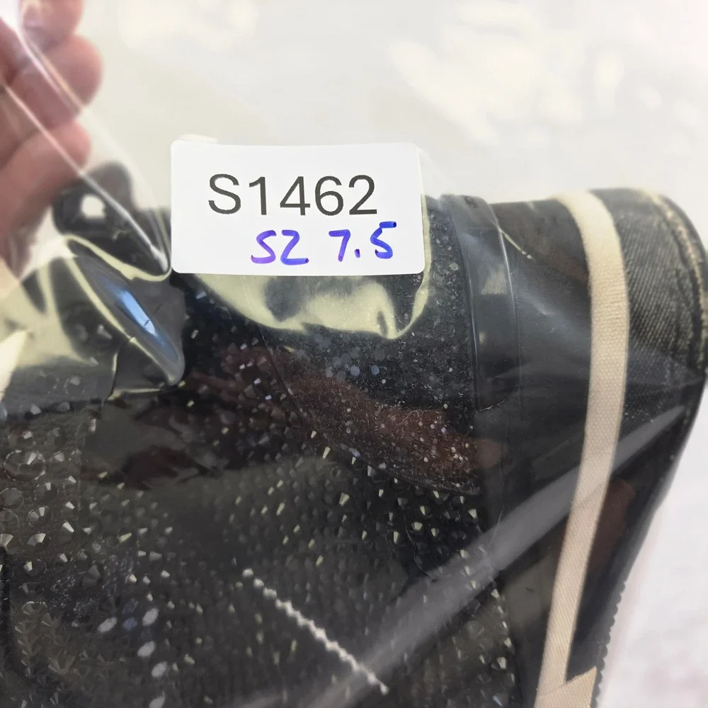 Michael Michael Kors Skyler Black Rhinestone Glitter Wedge Sock Sneakers Sz 7.5